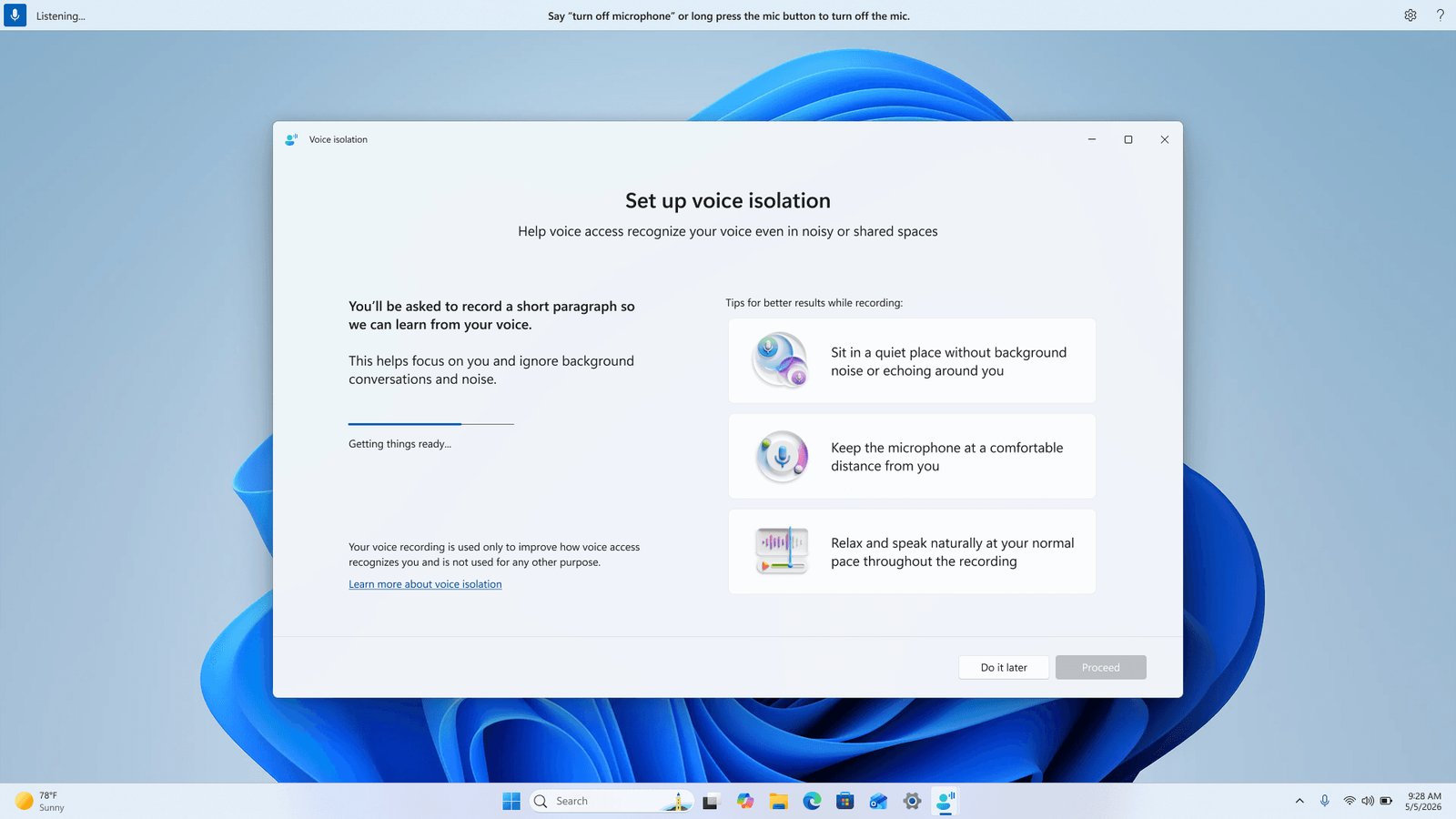 Windows 11 testa recursos para reduzir fadiga visual e isolar vozes