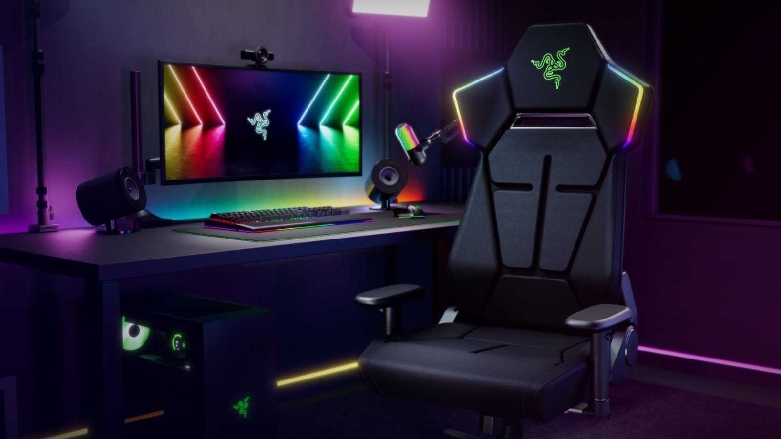 Razer anuncia 1ª cadeira com iluminação RGB reativa
